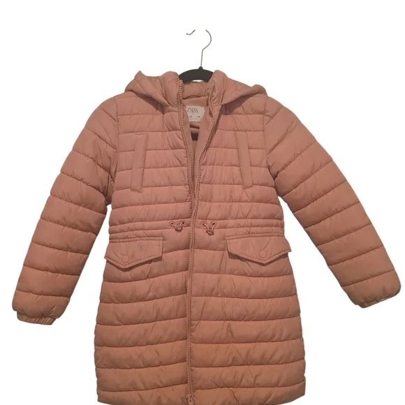 Zara Blush Quilted Jacket with Hood A1 - Picture 1 of 4